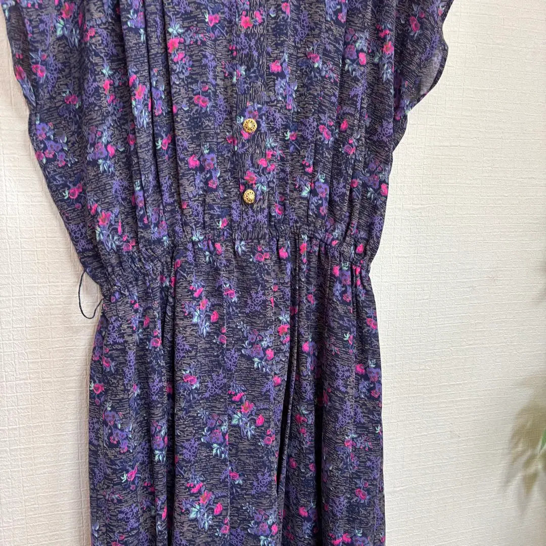 Chalet Blanc Floral French Sleeve Dress Purple S