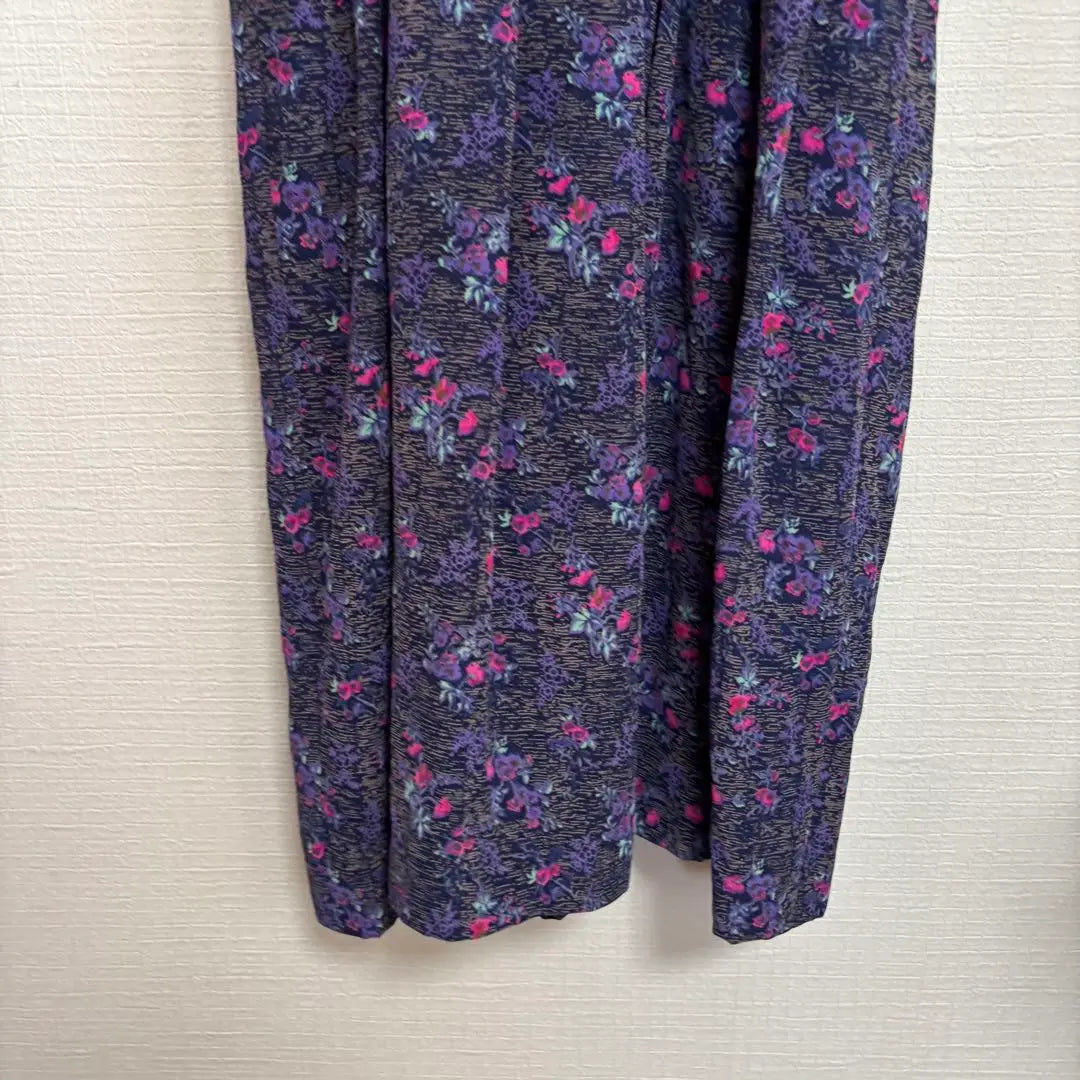 Chalet Blanc Floral French Sleeve Dress Purple S