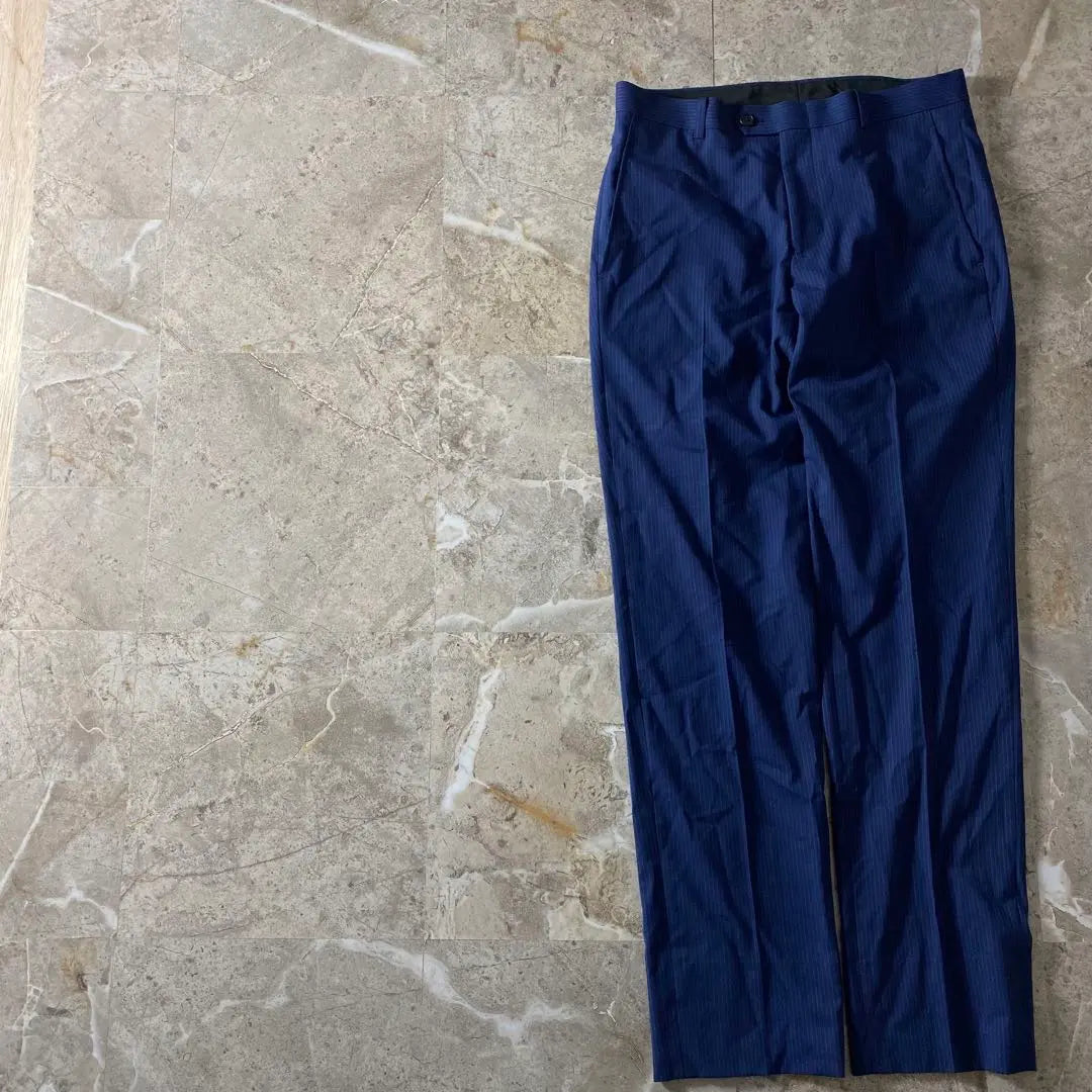 Suit slacks, blue striped, formal, tuck pants, formal wear