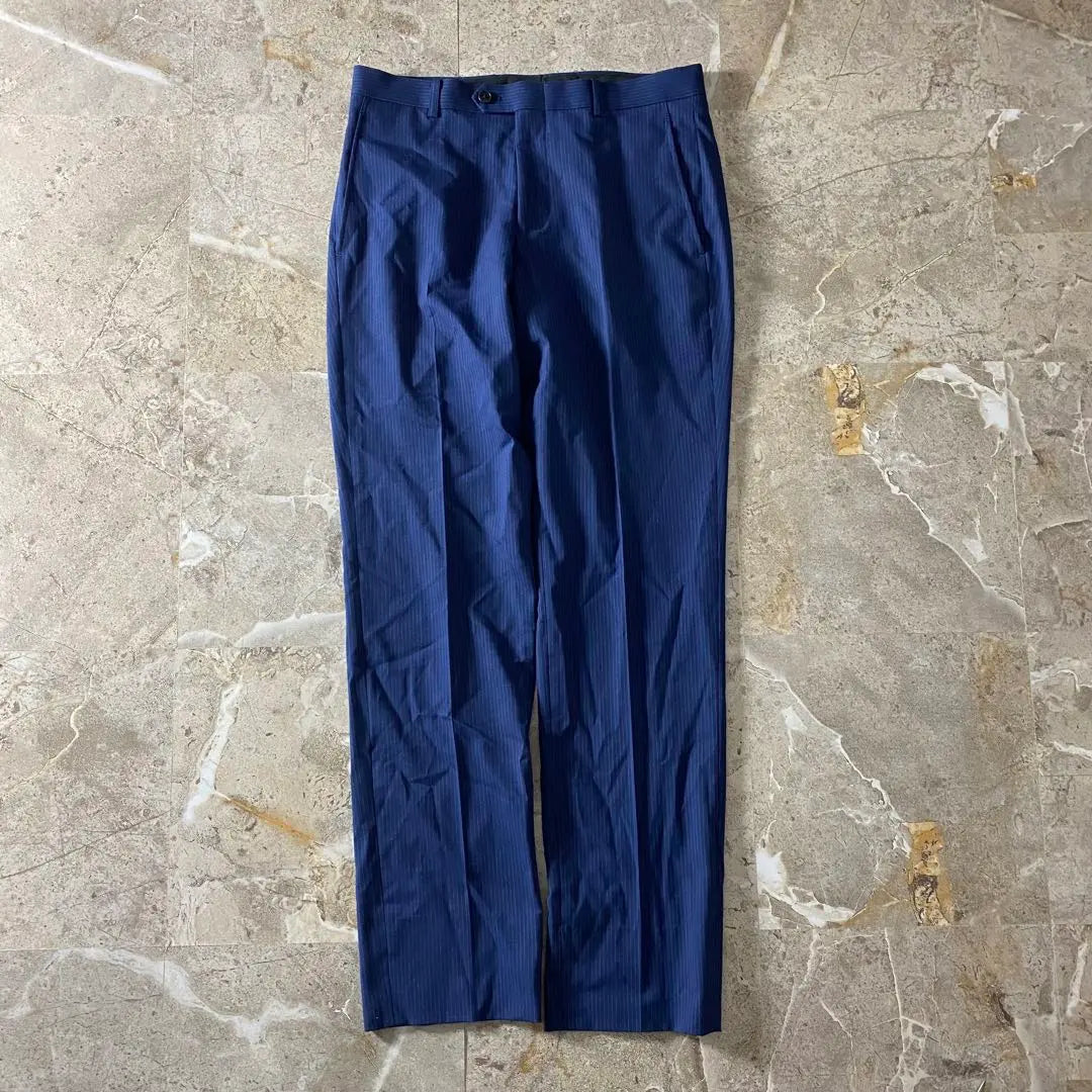 Suit slacks, blue striped, formal, tuck pants, formal wear