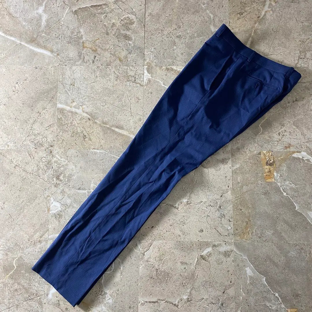 Suit slacks, blue striped, formal, tuck pants, formal wear