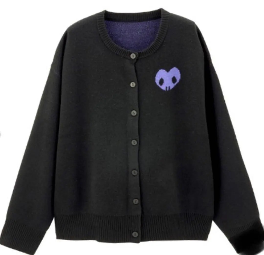 Nuevo cárdigan de punto Kuromi Talla L Cárdigan Kuromi-chan negro de Sanrio