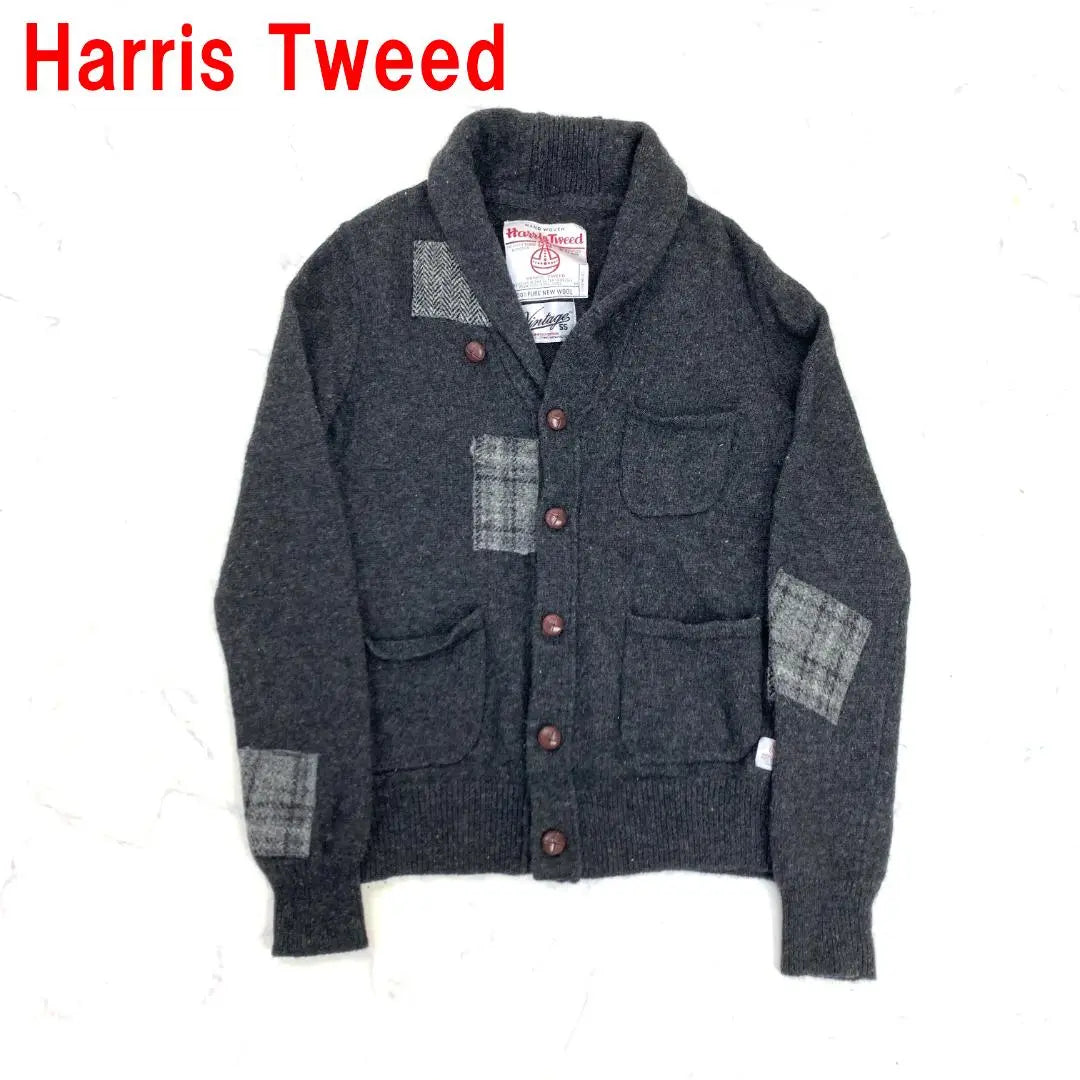 A5274 Harris Tweed Shawl Cardigan Long Sleeves Grey S