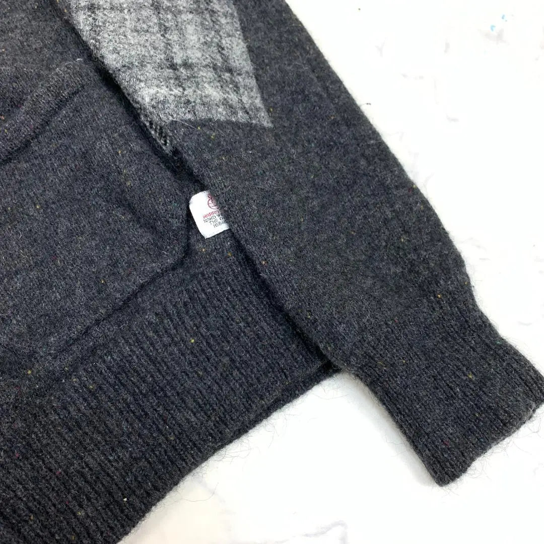 A5274 Harris Tweed Shawl Cardigan Long Sleeves Grey S