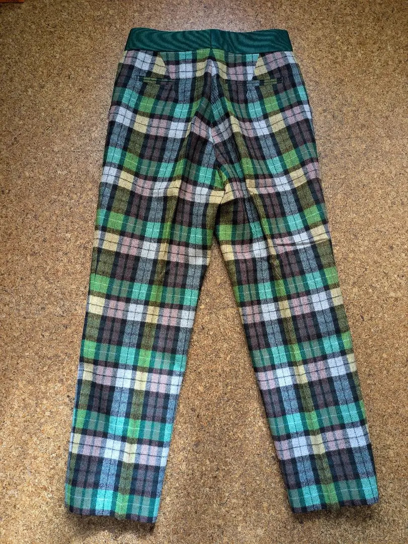 [Drawer] Wool Cash Miya Check Tapered Pants Green 34 | 【Drawer】ウールカシミヤ　チェック　テーパードパンツ　グリーン　サイズ34