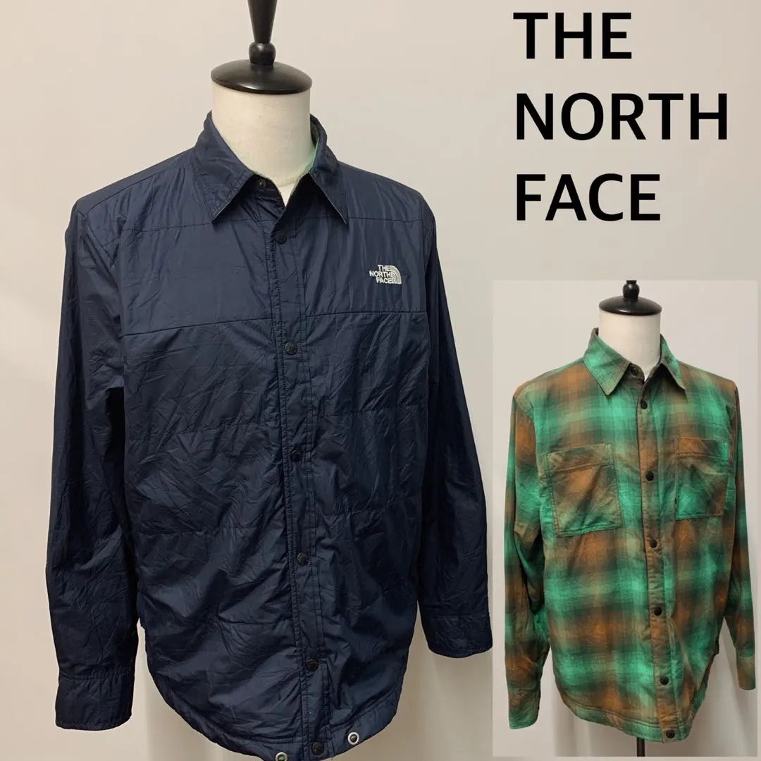 Chaqueta de nailon reversible tipo entrenador de North Face, color azul marino, equivalente a talla L para hombre