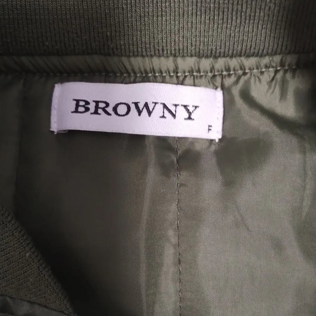 BROWNY Olive Green Cropped Military Jacket Women's F