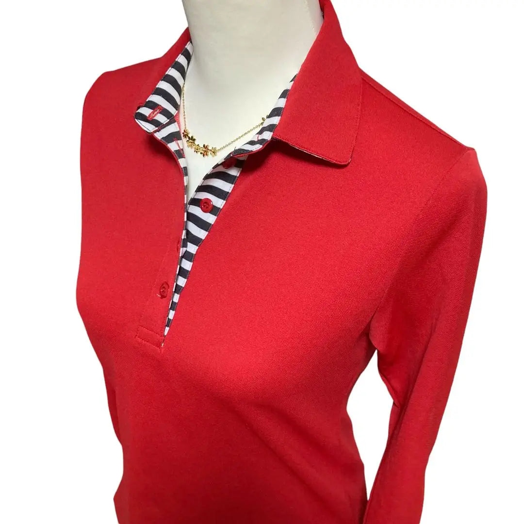 MIZUNO GOLF Tops Polo Shirt Long Sleeve Women's Red M