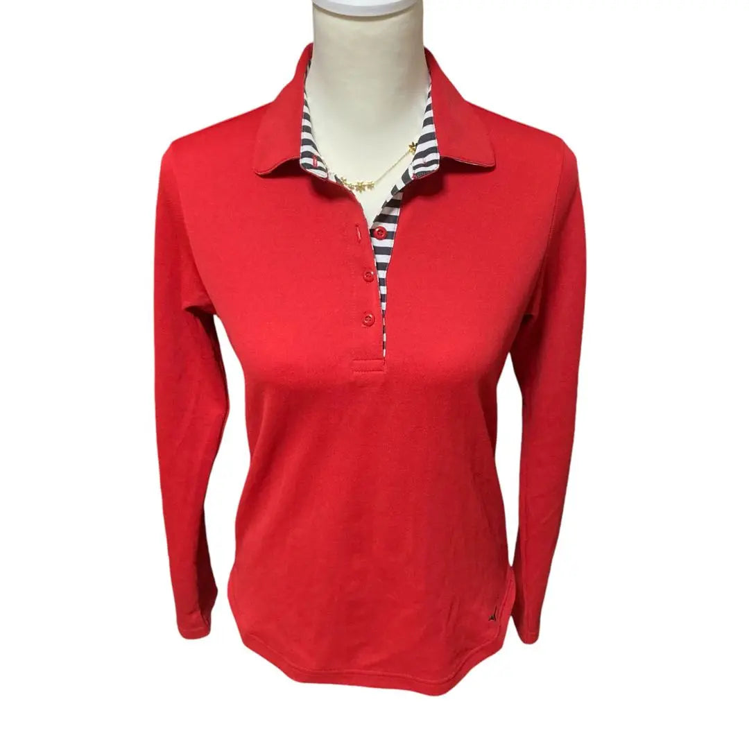 MIZUNO GOLF Tops Polo Shirt Long Sleeve Women's Red M