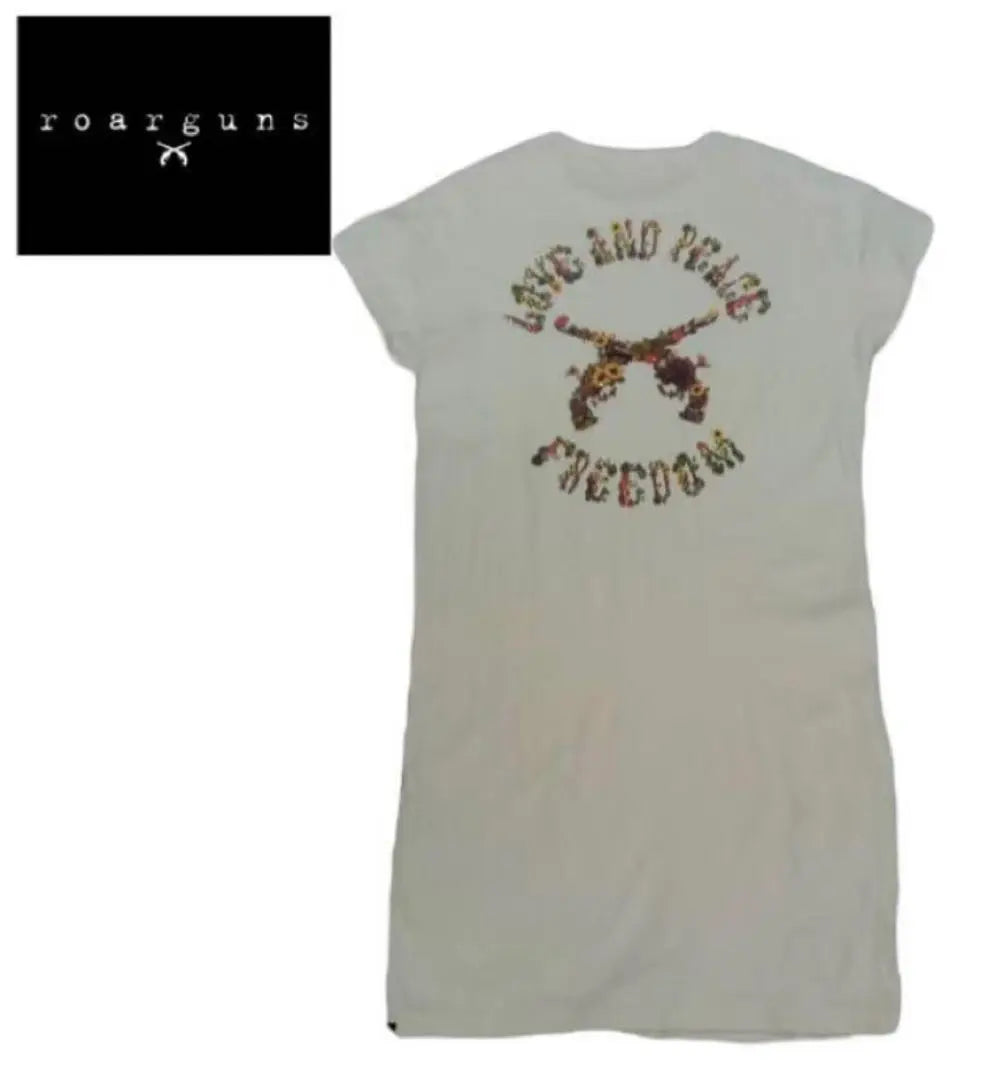 ROARGUNS Rore Guns One Piece Long T -shirt Short Sleeve White