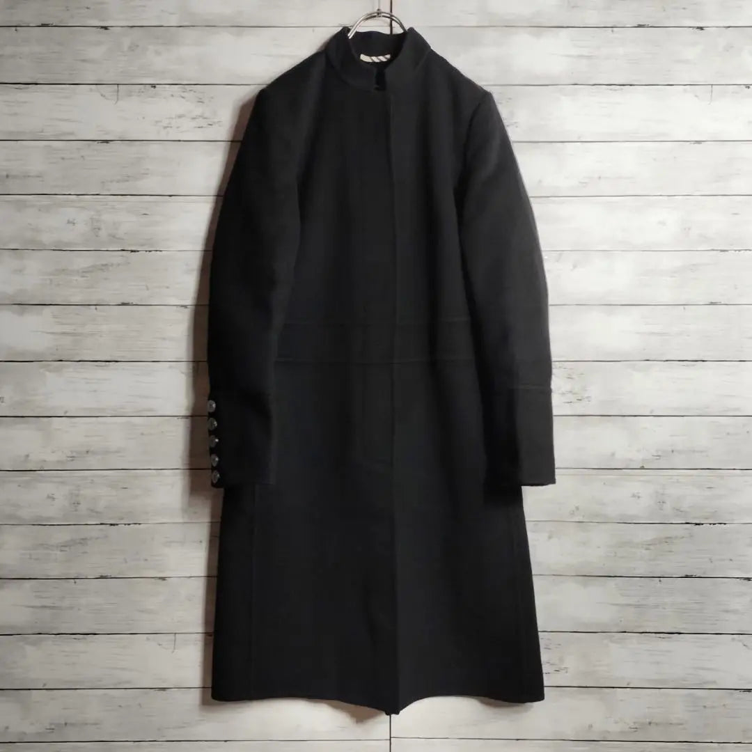 Burberry London Stand Color Chester Court Long Coat Wool Black | バーバリーロンドン スタンドカラー チェスターコート ロングコート ウール 黒