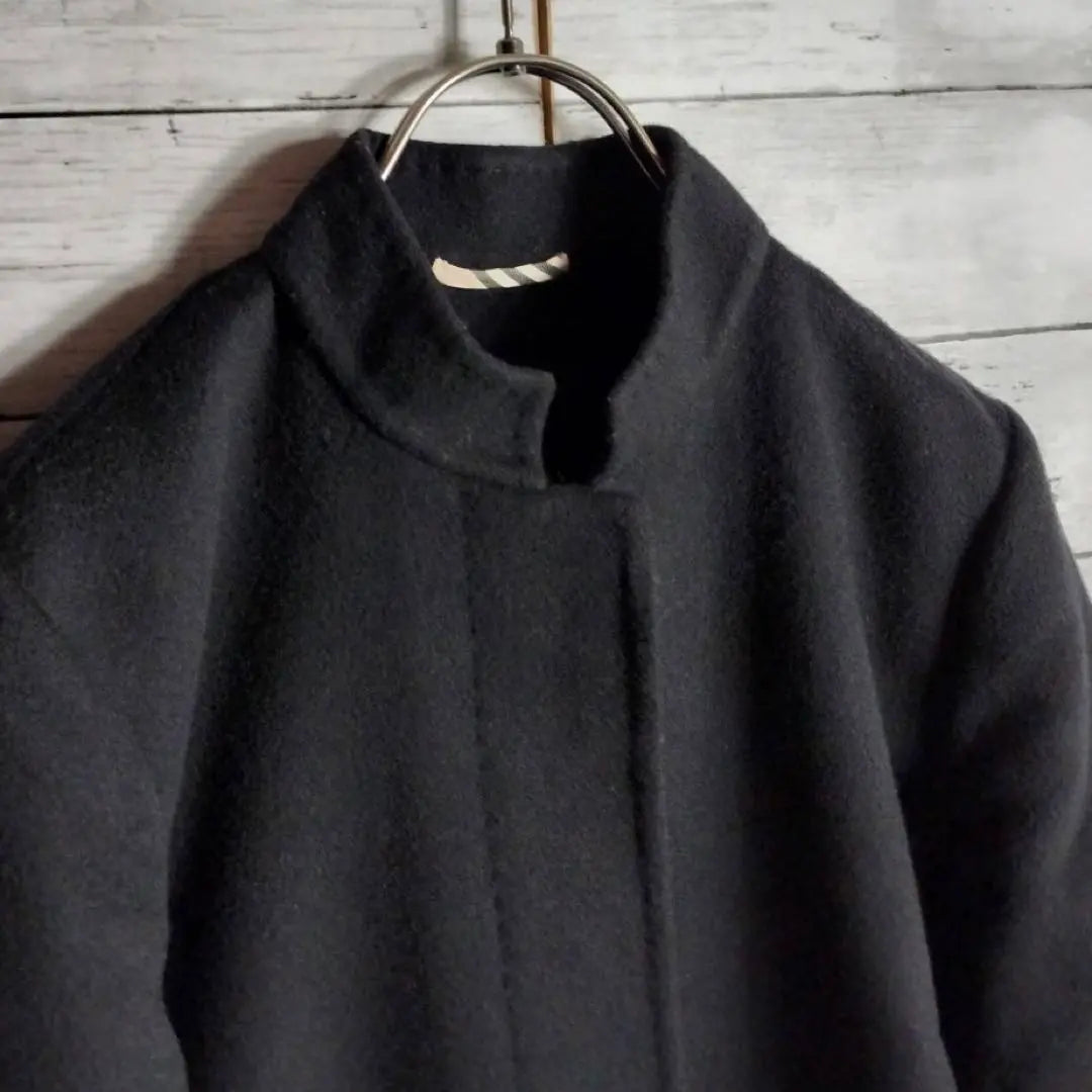 Burberry London Stand Color Chester Court Long Coat Wool Black | バーバリーロンドン スタンドカラー チェスターコート ロングコート ウール 黒