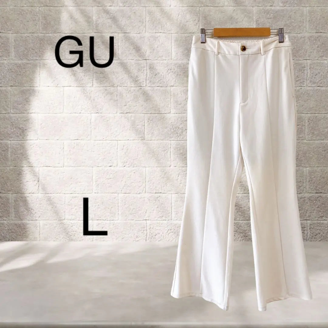 ◇GU◇GU【L】Pantalones acampanados cortados y cosidos, piernas hermosas, material elástico