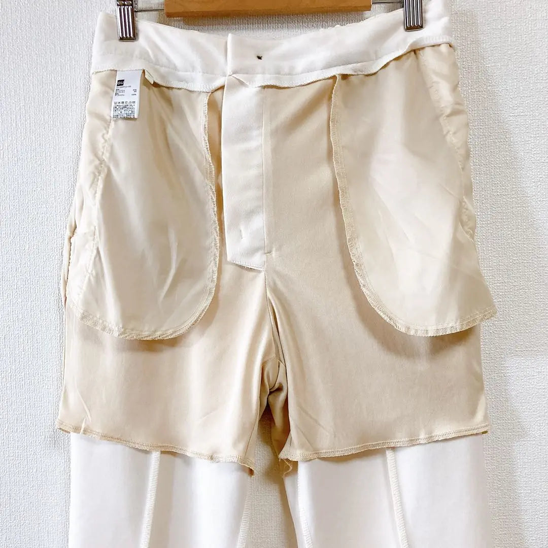 ◇GU◇GU【L】Cut and sew flare slacks pants, beautiful legs, stretchy material