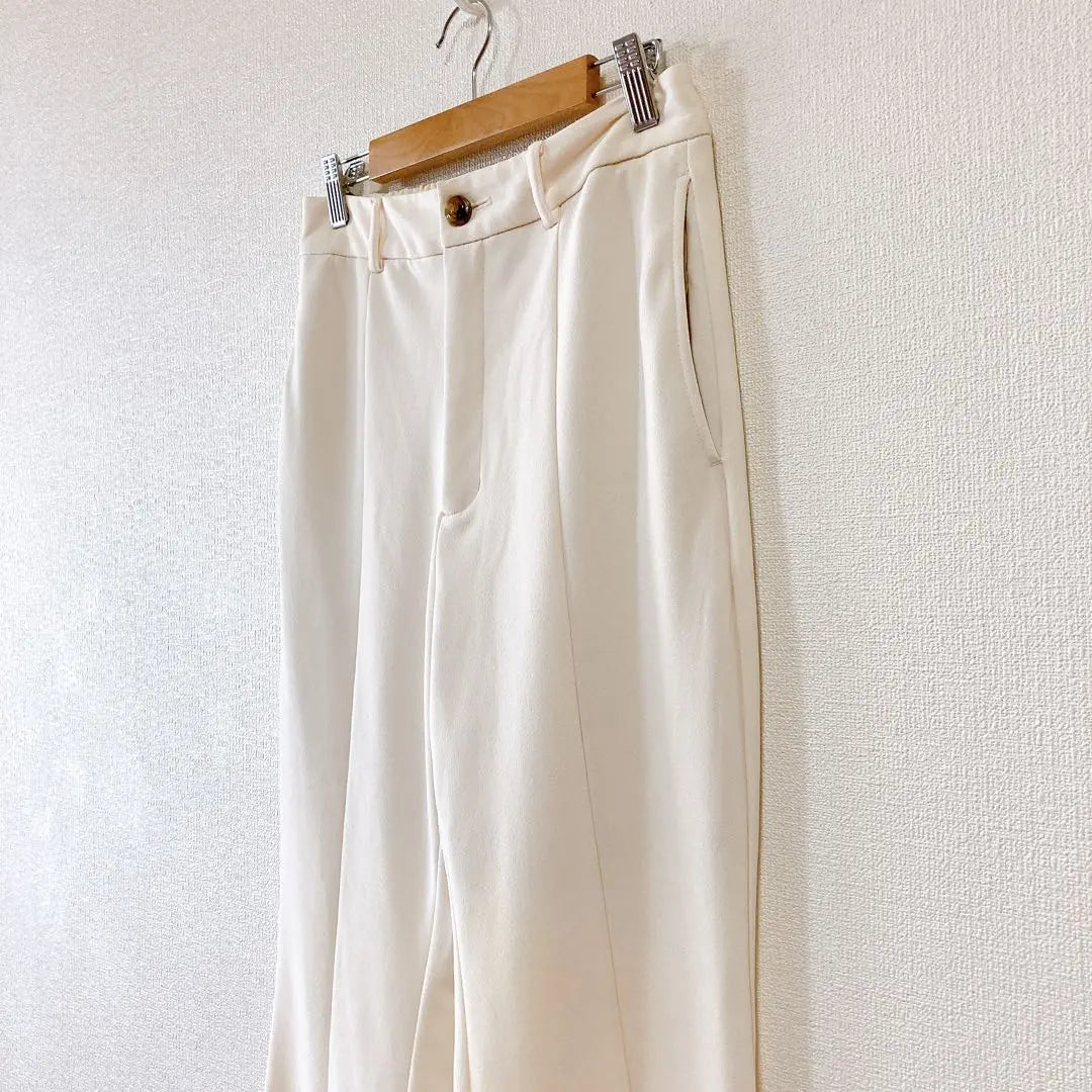 ◇GU◇GU【L】Cut and sew flare slacks pants, beautiful legs, stretchy material