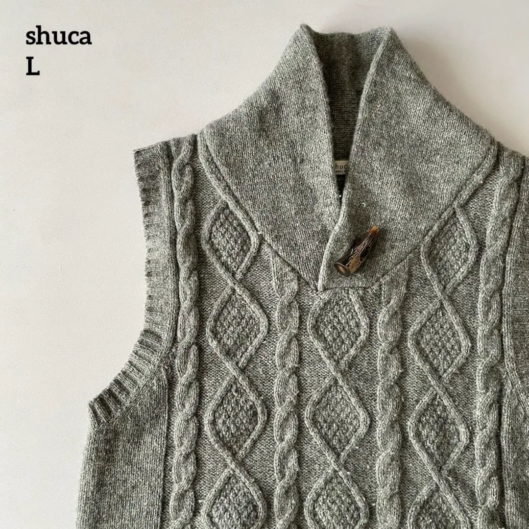 *Suka Global Work Grey Cable Knitted Vest