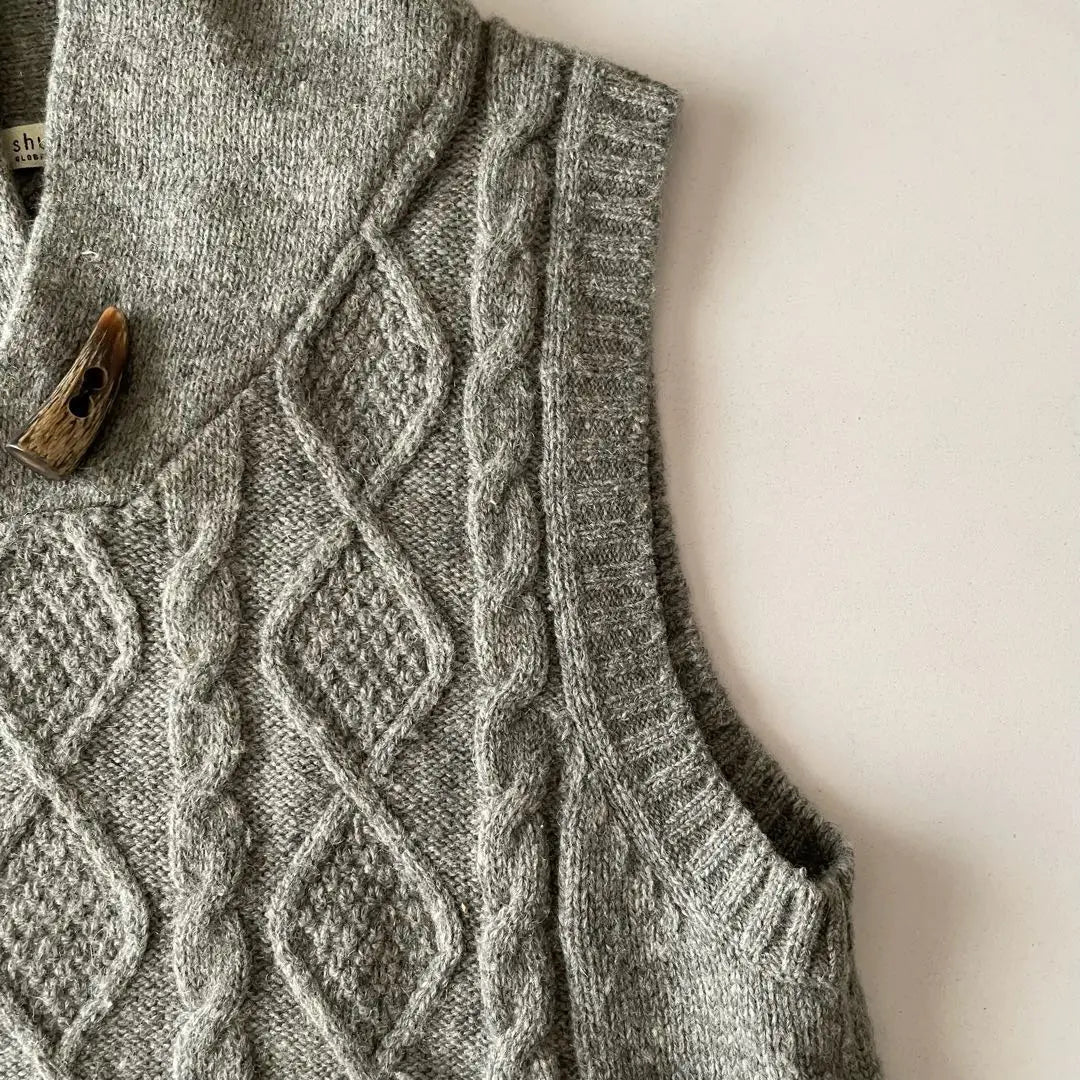 *Suka Global Work Grey Cable Knitted Vest