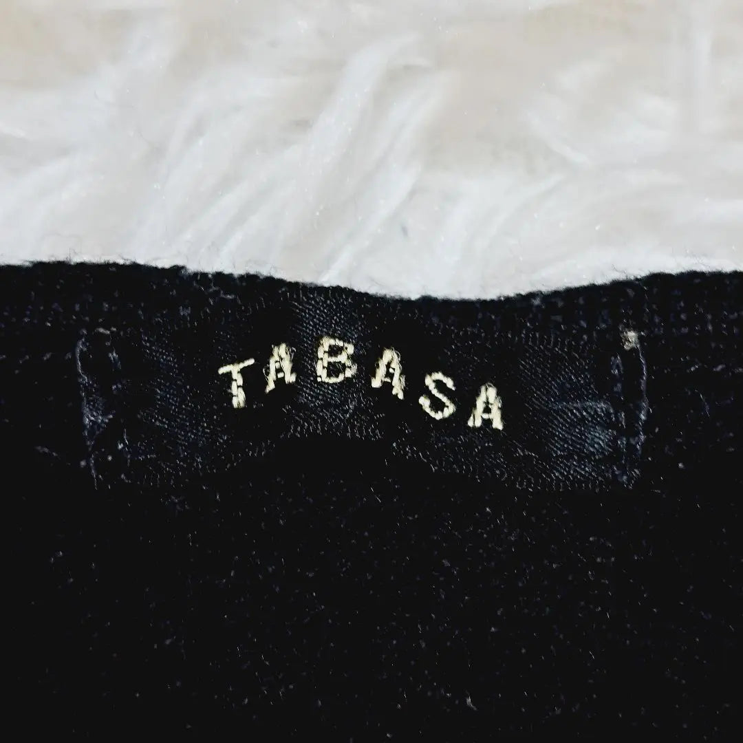 [TABASA] TABASA Wool 100 Knit Sweater Black Embroidered Pattern | 【タバサ】TABASA　ウール100ニットセーター　黒　ブラック　刺繍模様