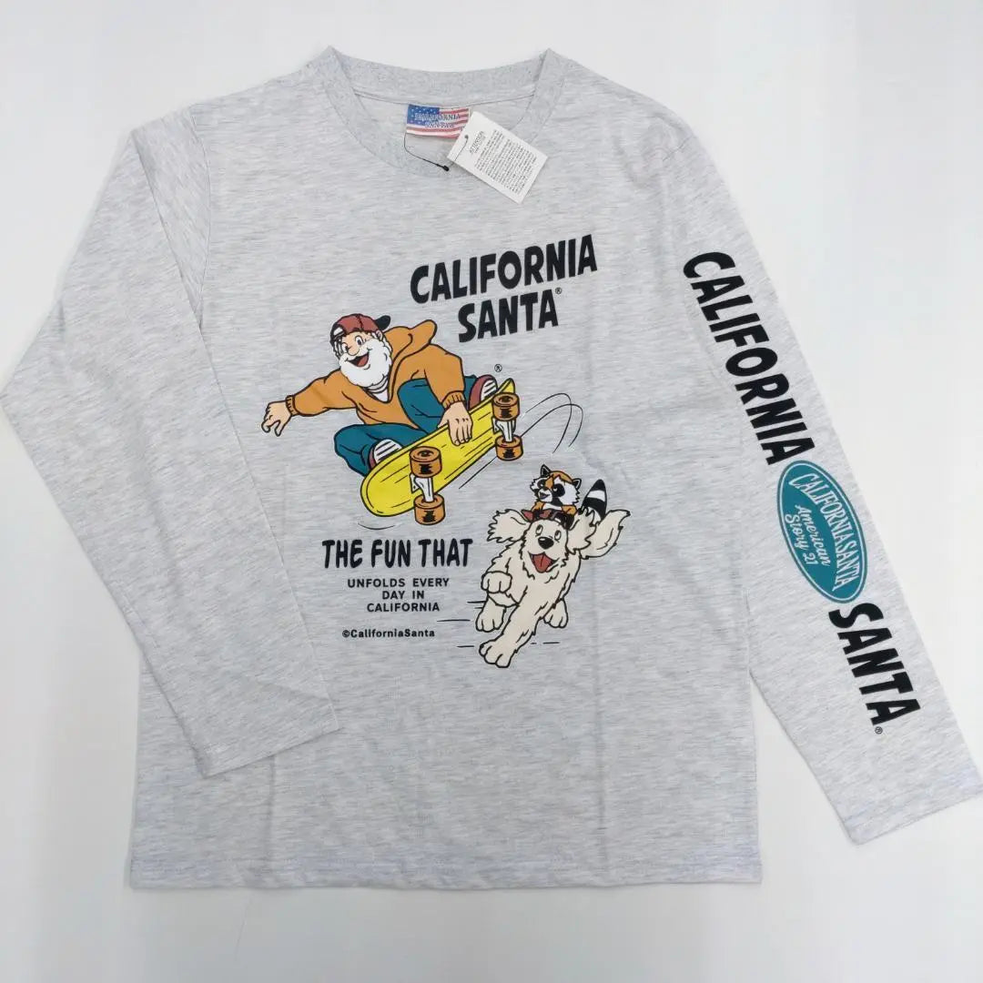 New Light Gray Squidboard California Santa Big Long Sleeve T -shirt 4L