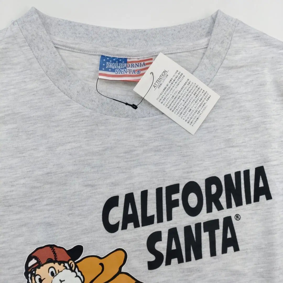 Nueva camiseta de manga larga grande de California Santa de Squidboard gris claro de 4 l