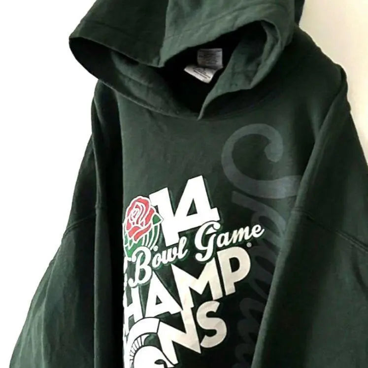 Rose Ball Game CHAMP Sweatshirt Hoodie L Khaki Green Green Old Clothes