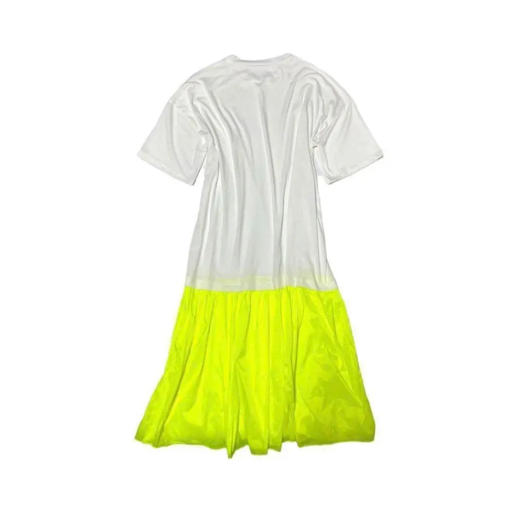 [Reabastecido] Vestido largo con cambio de color bicolor y amarillo fluorescente primavera/verano estilo coreano