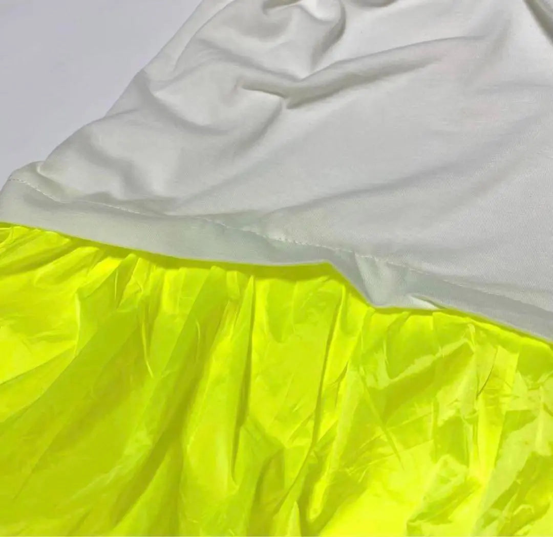 [Restocked] Fluorescent yellow x bicolor switching long dress spring/summer Korea stylish