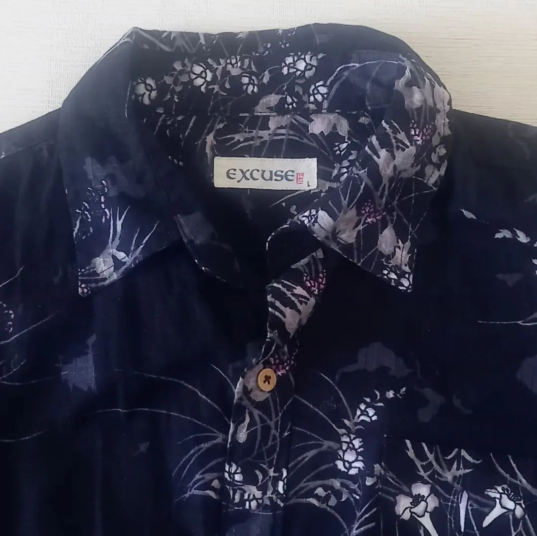 ✨Hermosa✨Camisa de manga corta con estampado japonés para hombre, talla L