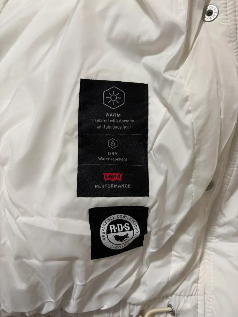 [New] [Unused] Levi's White Down Jacket