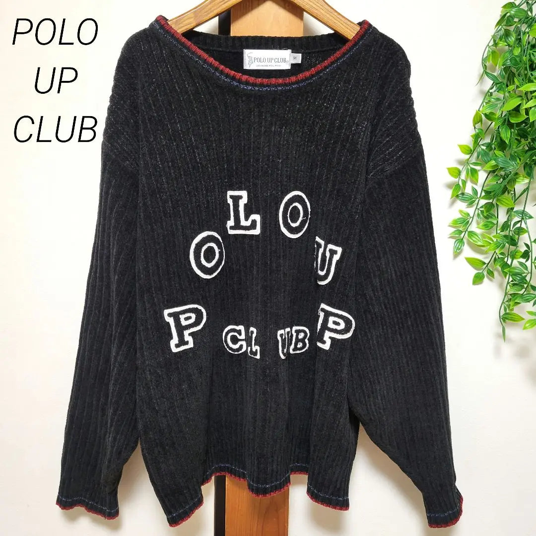 POLO UP CLUB Polo Up Club Knit Sweater Logo Ukaji Men | POLO UP CLUB ポロアップクラブ ニット セーター ロゴ 英字 メンズ