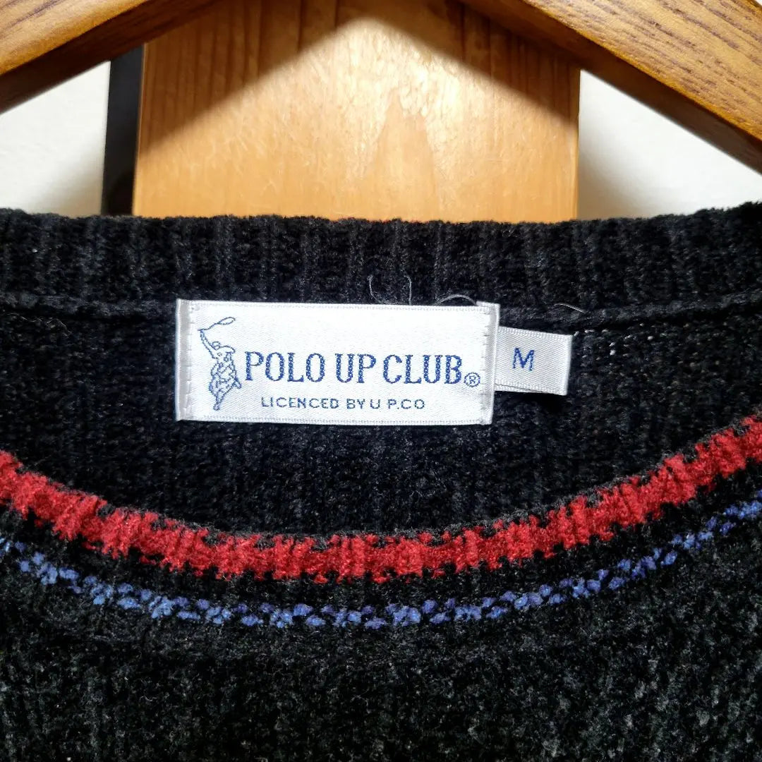 POLO UP CLUB Polo Up Club Knit Sweater Logo Ukaji Men | POLO UP CLUB ポロアップクラブ ニット セーター ロゴ 英字 メンズ