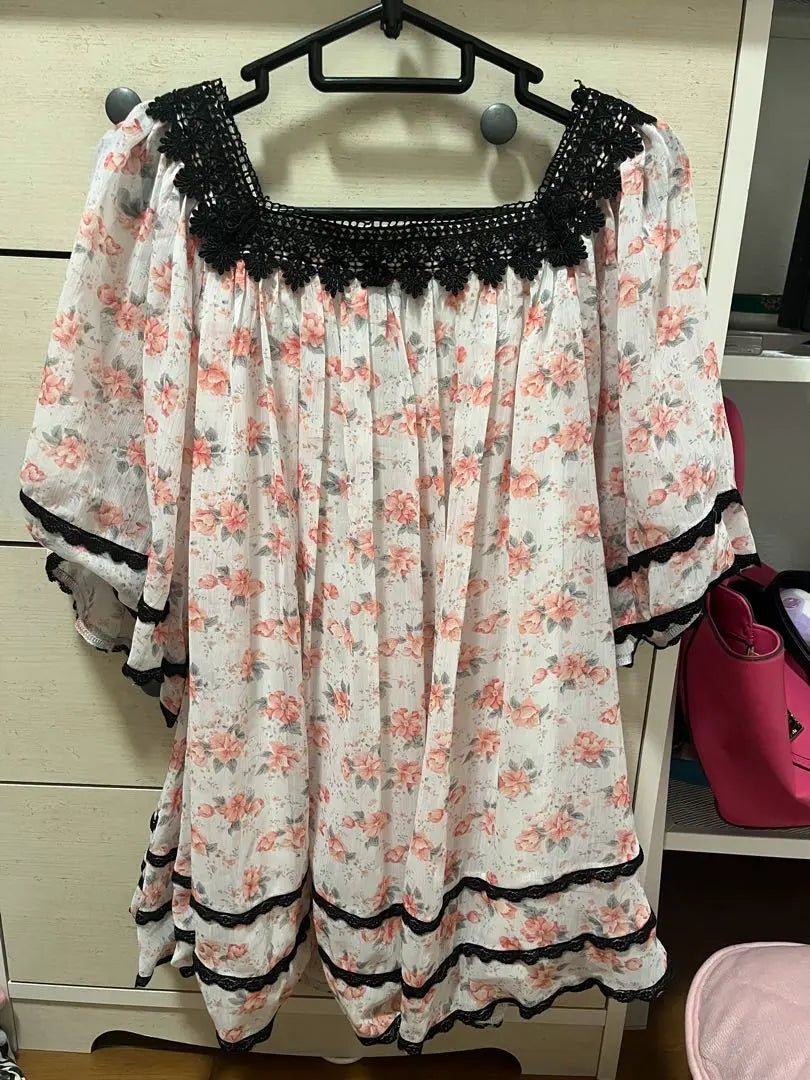 CECIL Mc BEE Princess Gal Tunic Heisei Gal Floral Pink Little Devil | CECIL Mc BEE 姫ギャル チュニック 平成ギャル 花柄 ピンク 小悪魔