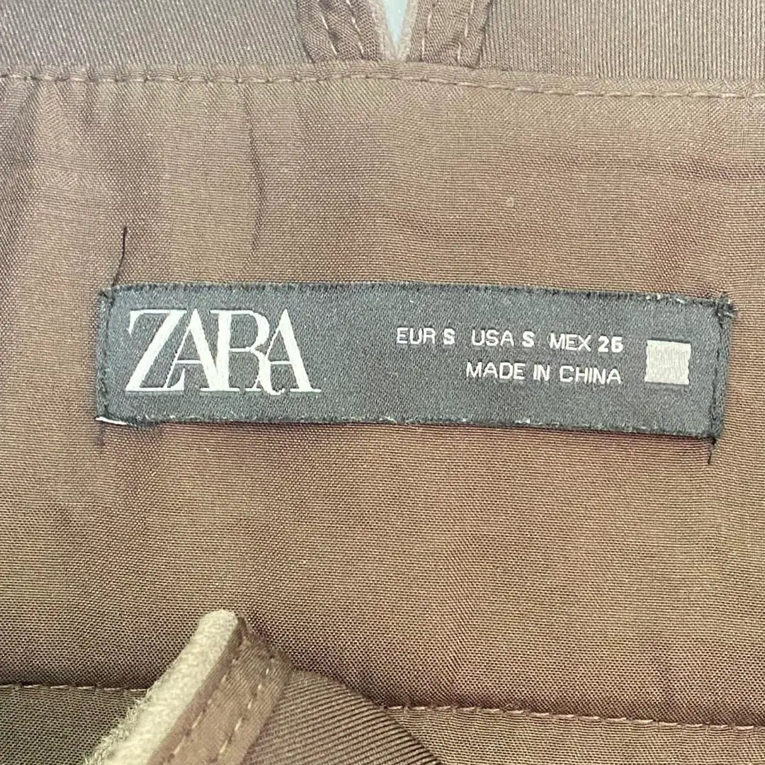 [Zara] Vestido peto estilo antelina gris escote pico sin mangas (S)