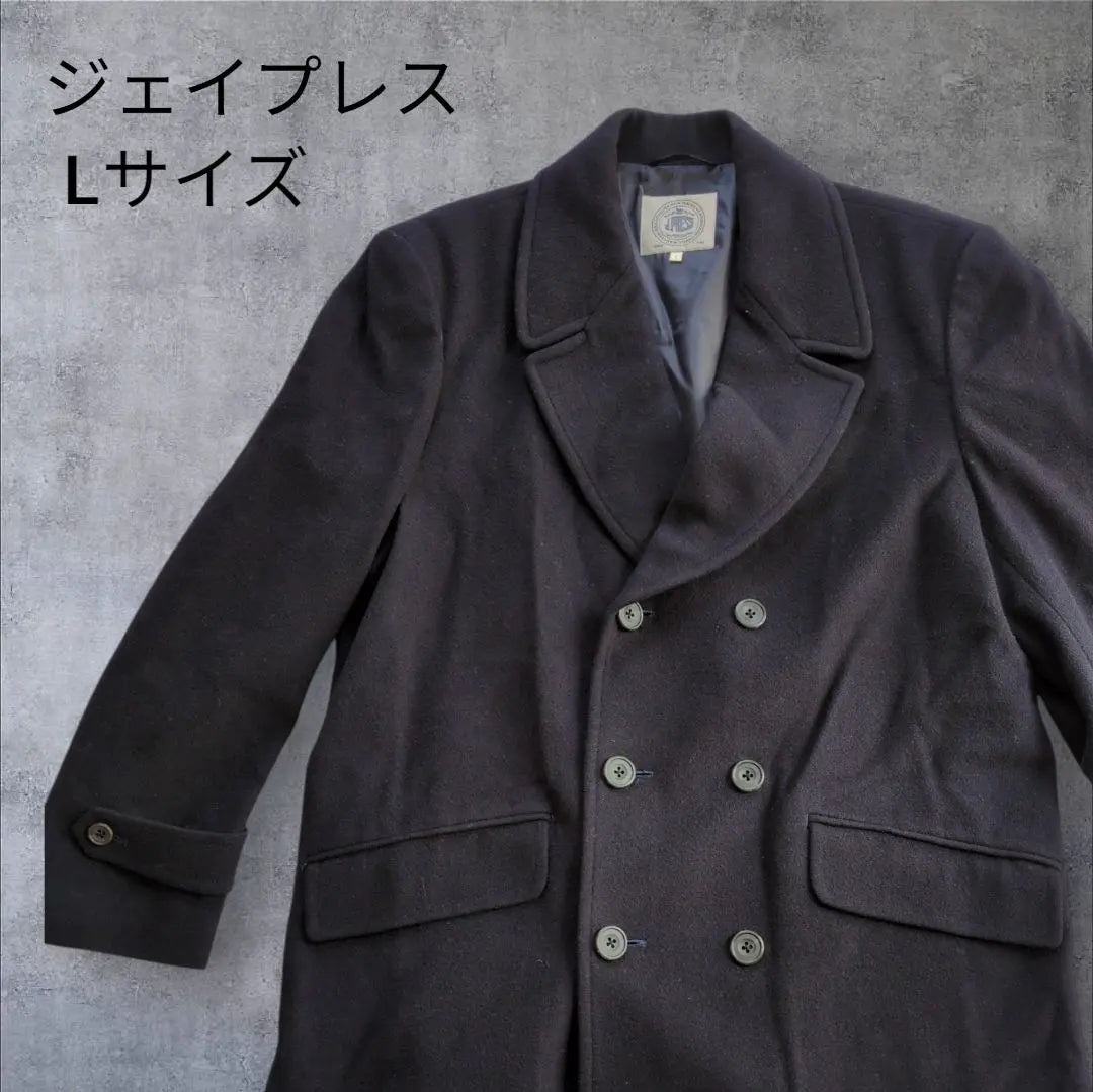 J-Press Classic Men's Navy Melton P Coat L Size Double Button