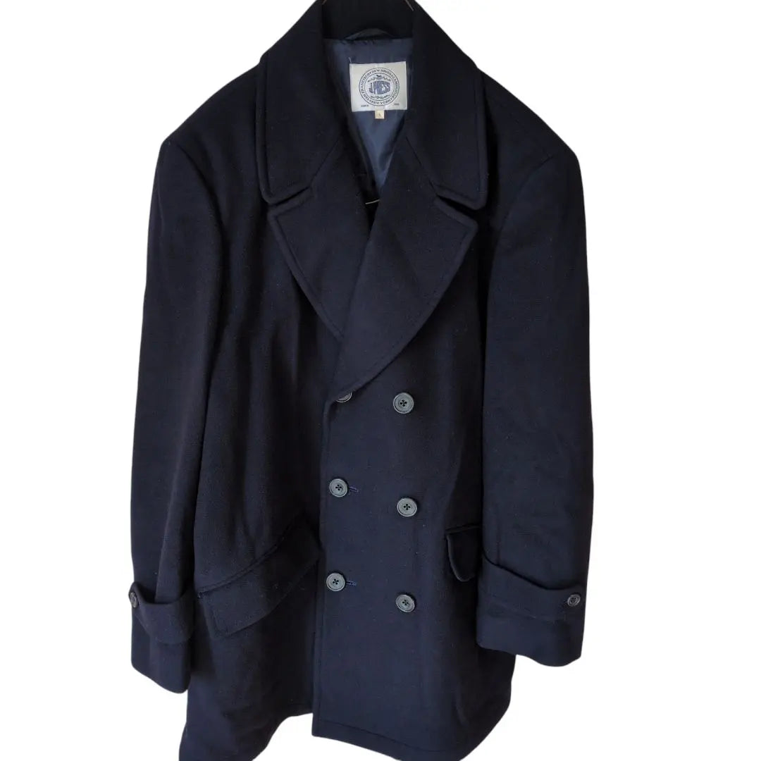 J-Press Classic Men's Navy Melton P Coat L Size Double Button