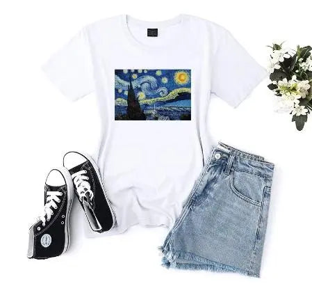 [★ New ★ Unused ★ Men's L] Van Gogh Starry Starry Night T -shirt