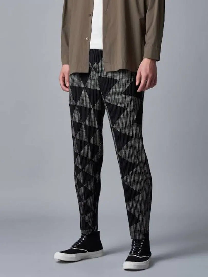 【Hombre Polded】 Pantalones de rejilla triangular