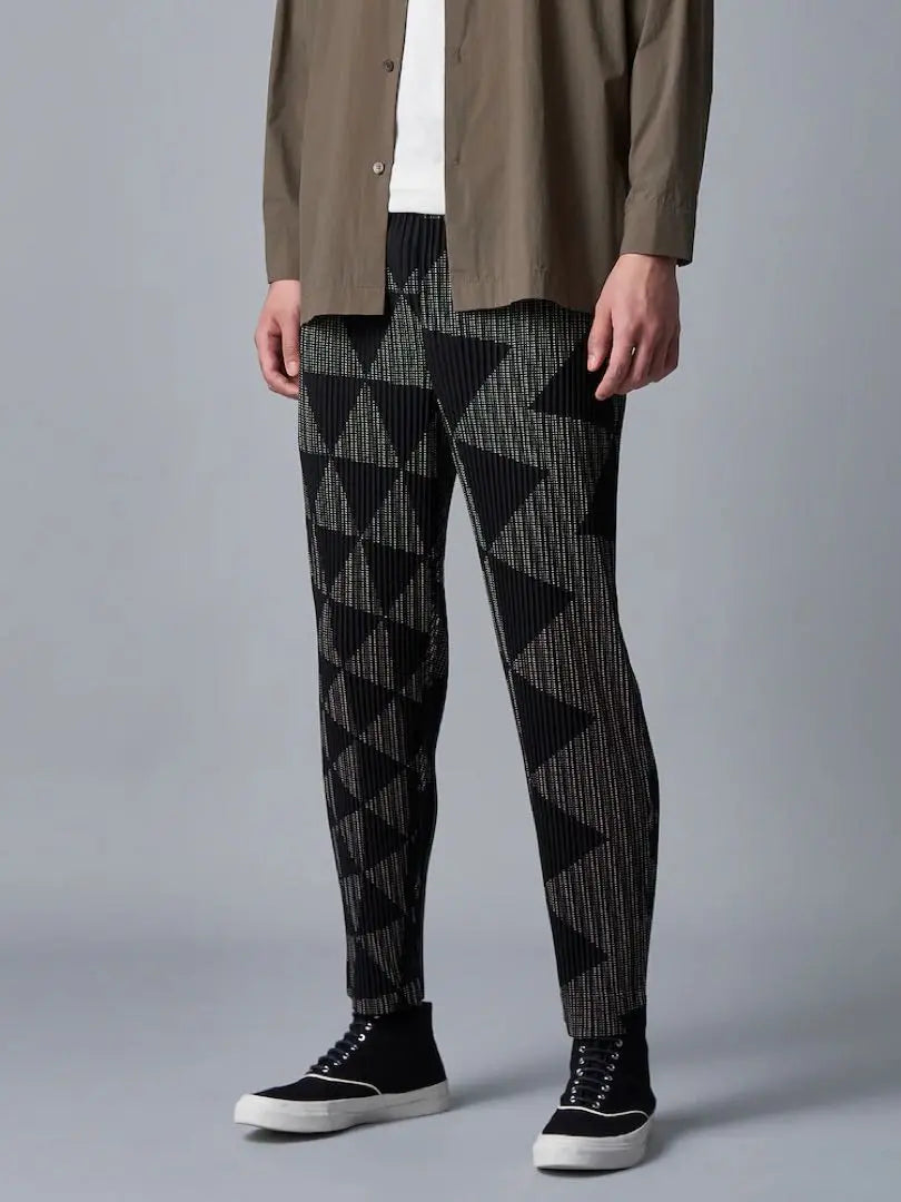 【Hombre Polded】 Pantalones de rejilla triangular