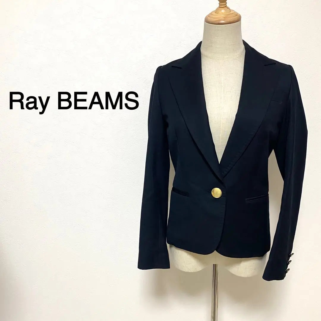 Ray BEAMS Black Color Backless Jacket Gold Button