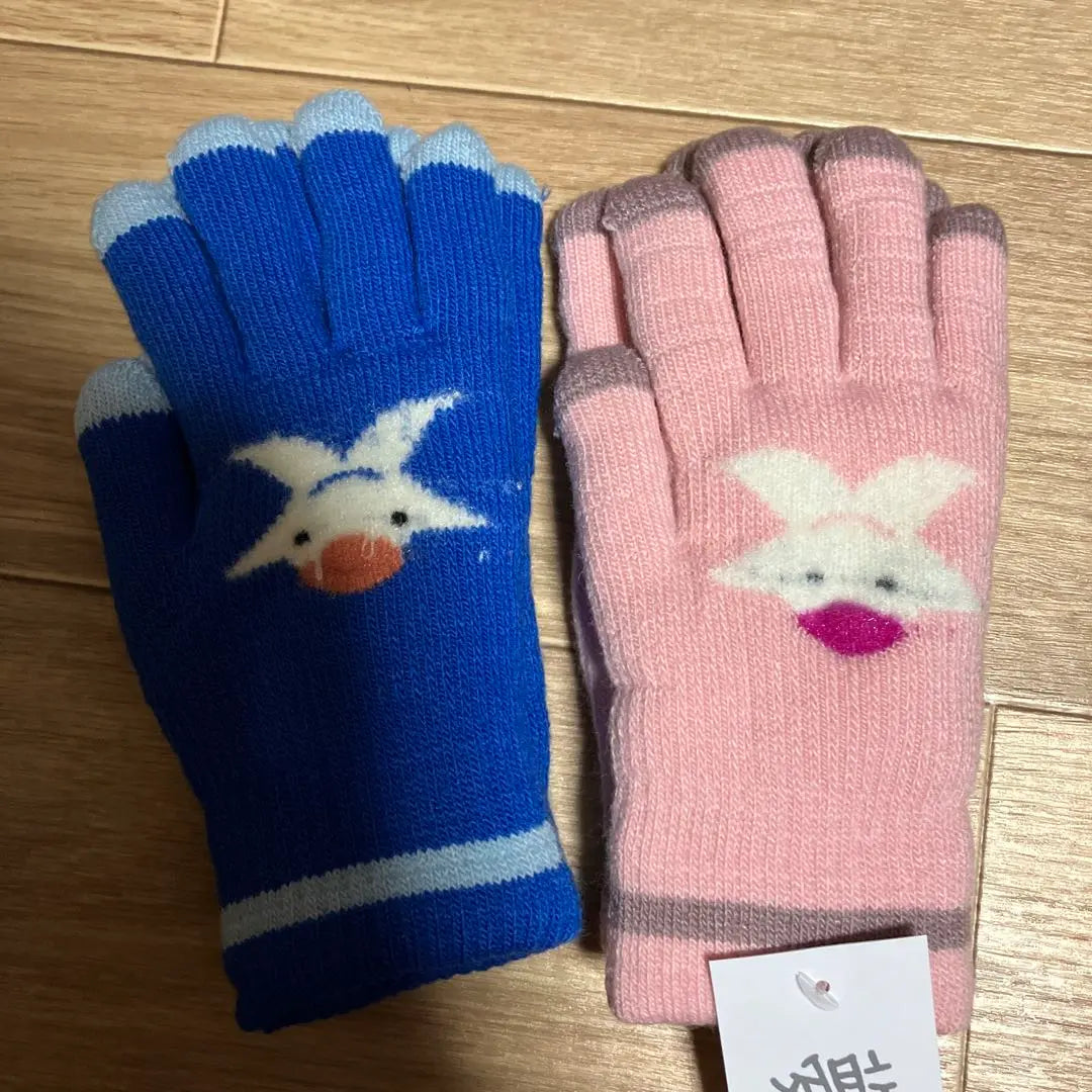 Dreamy objects, 2-color set, cold weather gloves, boys, girls, kids, fluffy, fluffy