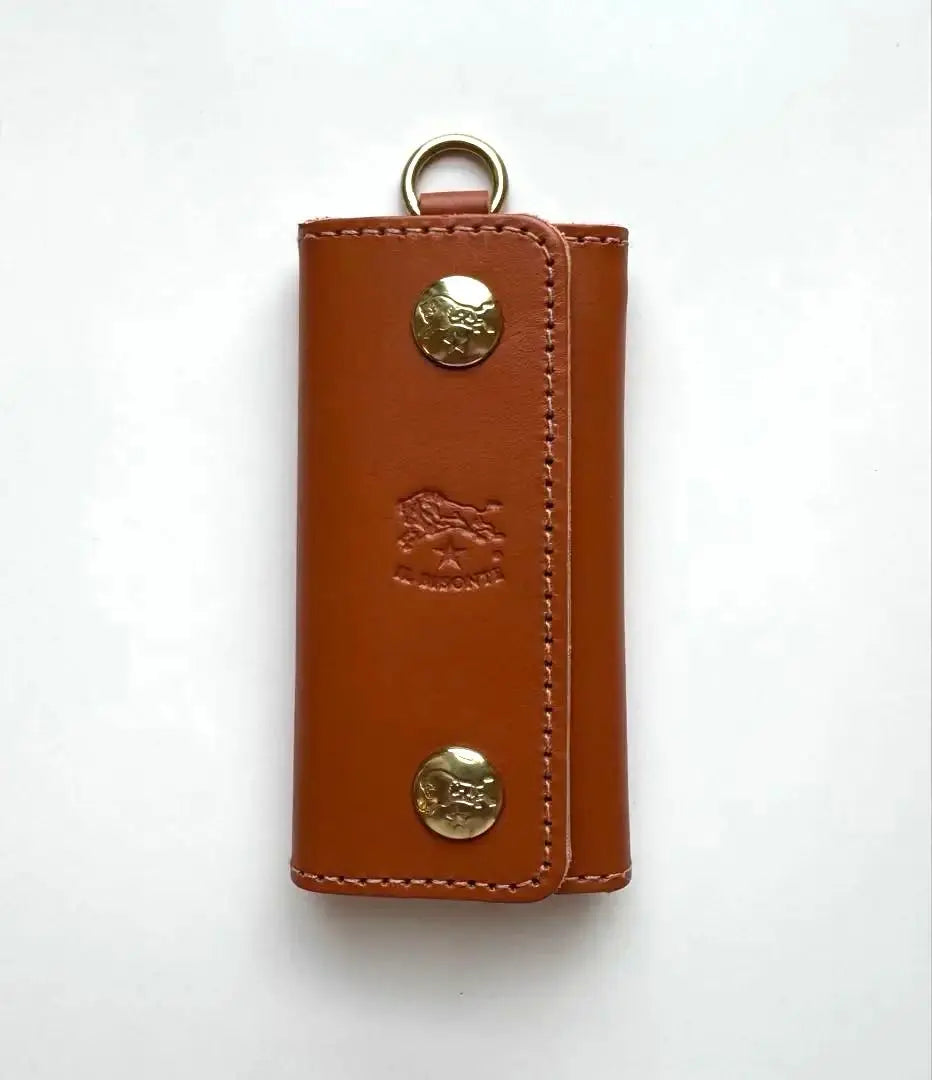 Unused Il Bisonte Leather 4-row Key Case Camel-type