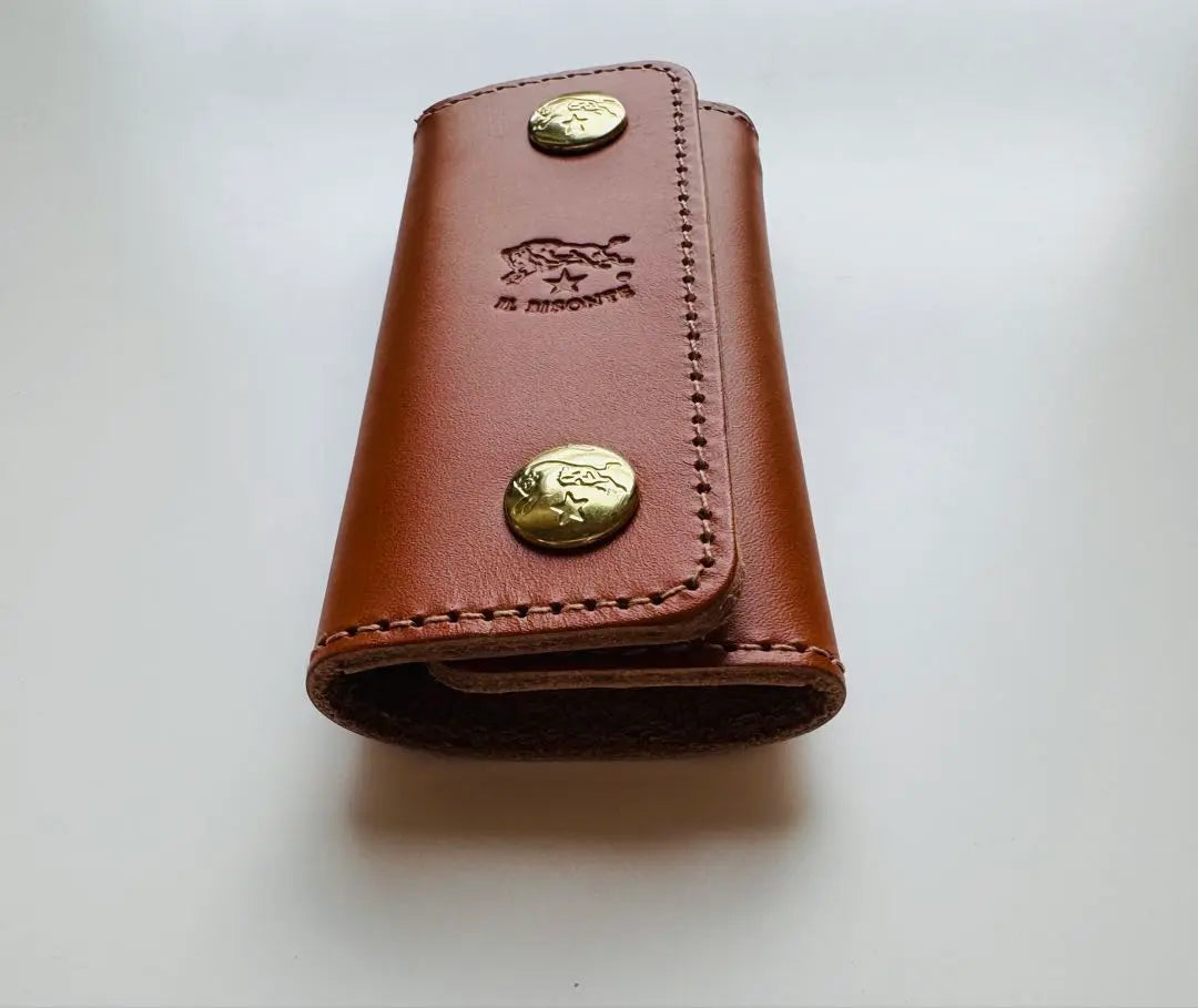 Unused Il Bisonte Leather 4-row Key Case Camel-type