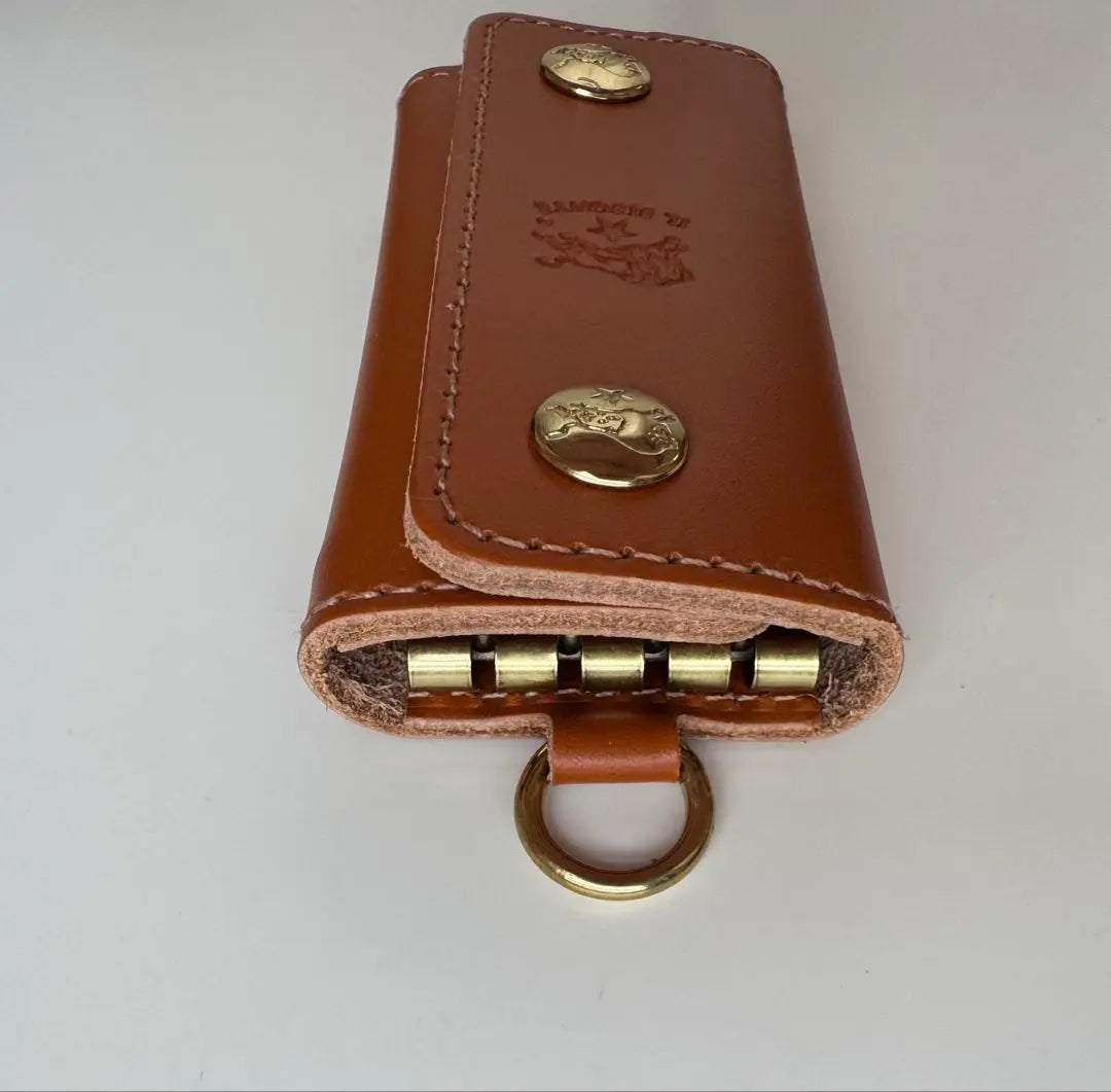 Unused Il Bisonte Leather 4-row Key Case Camel-type