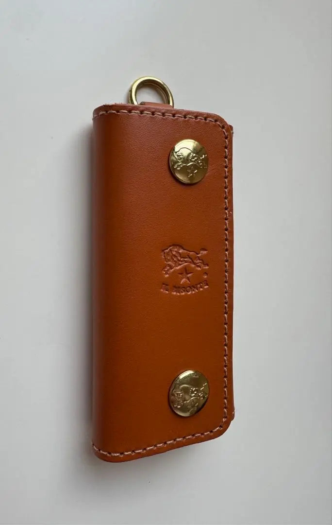 Unused Il Bisonte Leather 4-row Key Case Camel-type