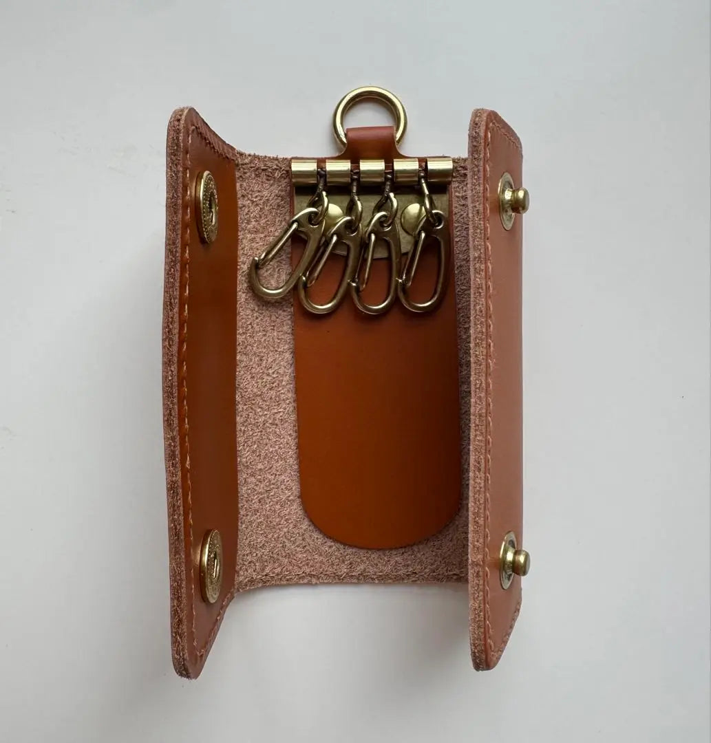 Unused Il Bisonte Leather 4-row Key Case Camel-type