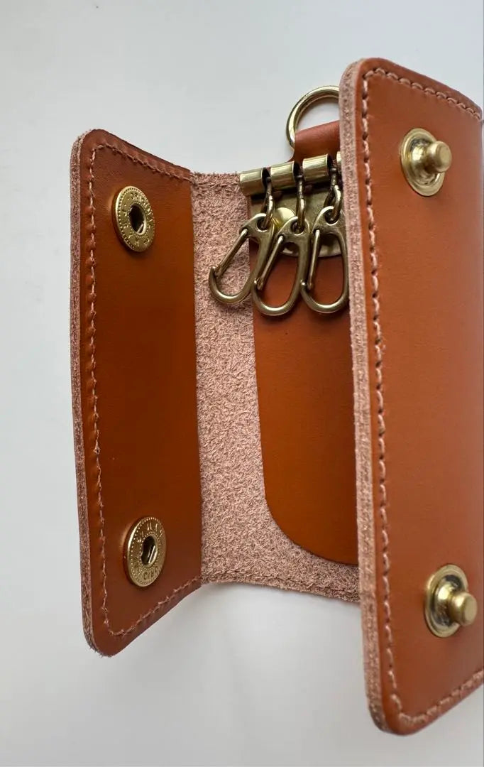 Unused Il Bisonte Leather 4-row Key Case Camel-type