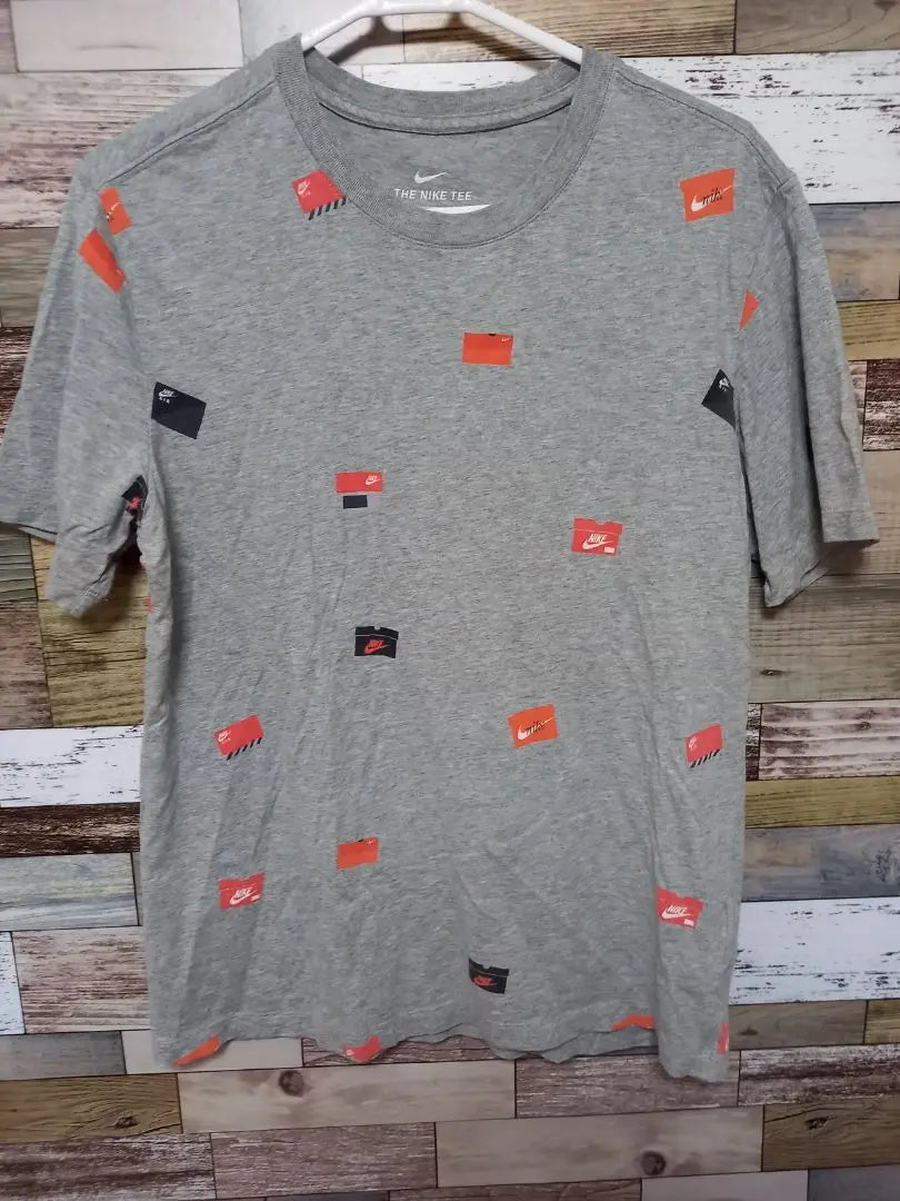 NIKE All-over Pattern T-shirt Gray L