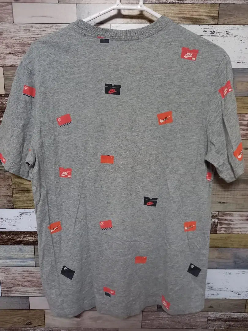 NIKE All-over Pattern T-shirt Gray L