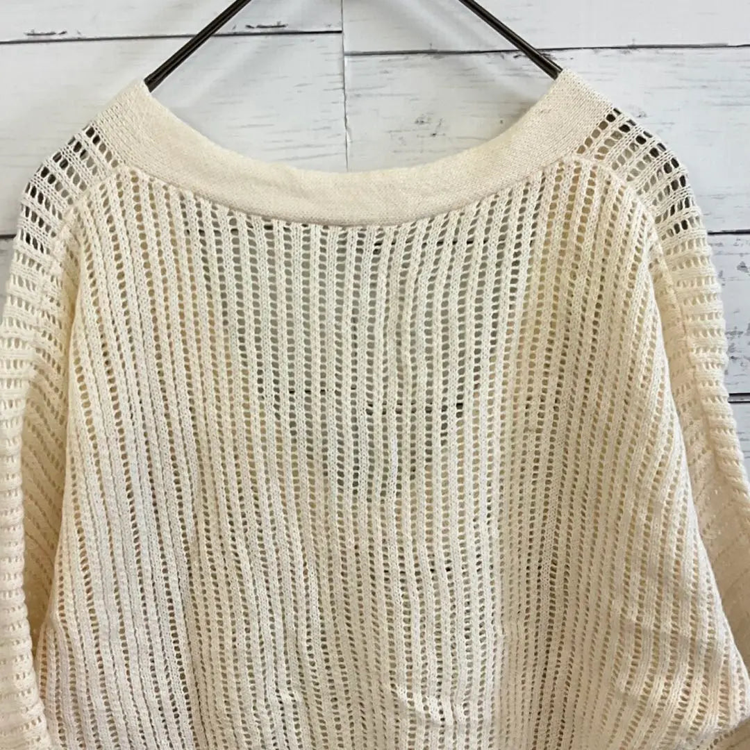 UNIQLO✨Summer knit [M] Low gauge V-neck Oversized Ivory