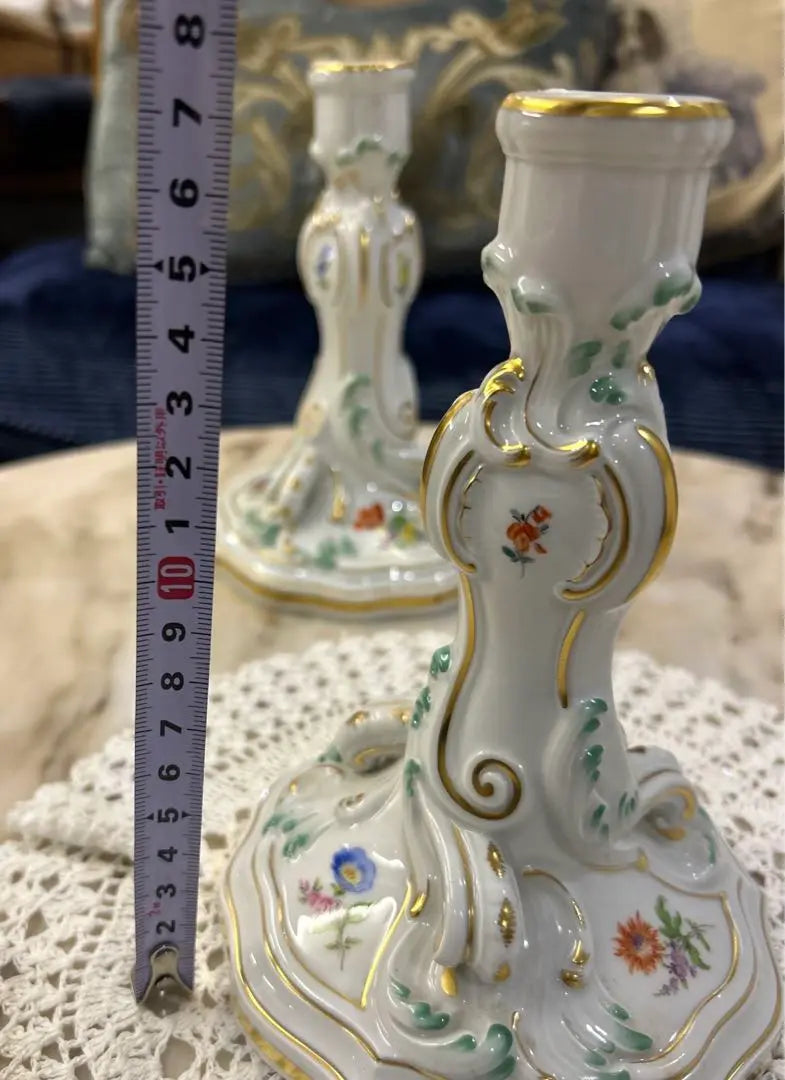 [Belleza] Meissen Juego de velas Meissen | 【美品】マイセン Meissen キャンドルスタンド セット